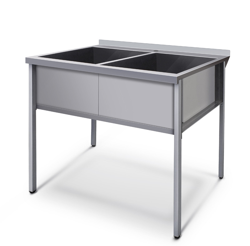 Ванна моечная двухсекционная с бортом