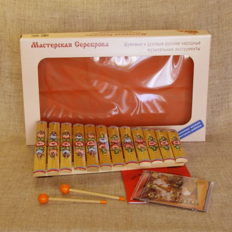 Ксилофон диатонический (12 пластин) с росписью