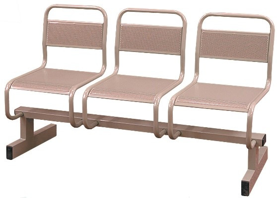 Пятихсекционные стулья, жесткие, 810*2387*476 мм, перфорированные сиденья, сварная конструкция