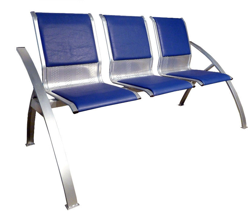 Двухсекционные стулья со столиком, жесткие, 1670*800*920 мм, сварной каркас, вокзальные