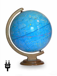 Глобус Звездного неба 320 мм с подсветкой на деревянной подставке