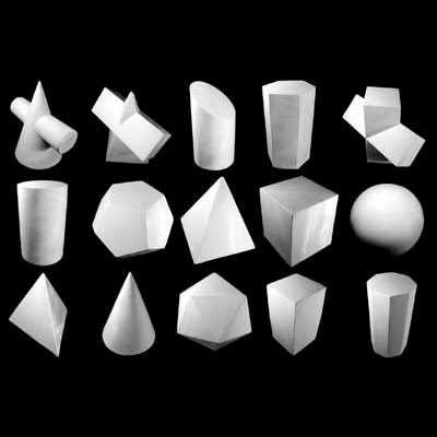 Гипс Набор геометрических фигур 15 штук