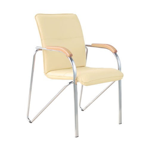 Стул офисный Samba Silver, деревянный подлокотник