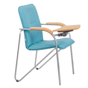 Стул офисный Samba chrome, деревянный подлокотник (пюпитр дерево)