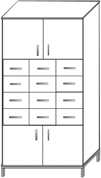 Шкаф картотечный на металлокаркасе ШК-02м