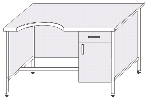 Столы лабораторные на металлокаркасе ЛСК-27ш/1