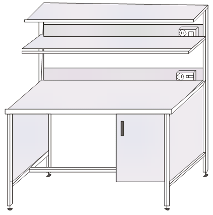 Стол лабораторный с надстройкой на металлокаркасе ЛСК-19г/1