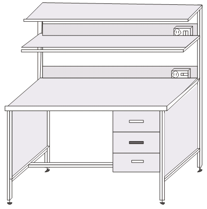 Стол лабораторный на металлокаркасе ЛСК-20г/1