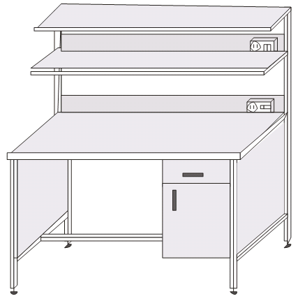 Стол лабораторный на металлокаркасе ЛСК-21г/1