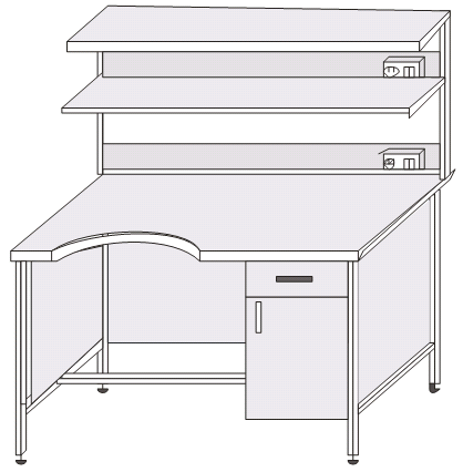 Стол лабораторный на металлокаркасе ЛСК-29г