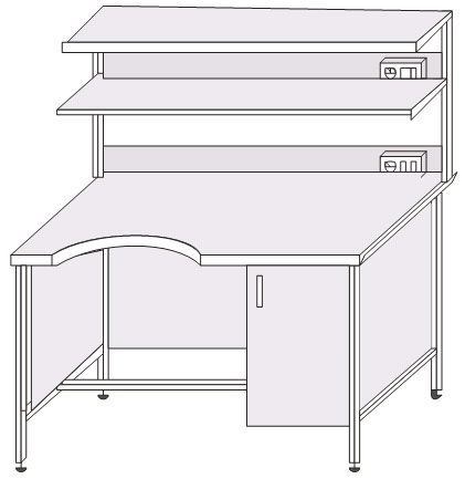 Стол лабораторный на металлокаркасе ЛСК-31ш/1