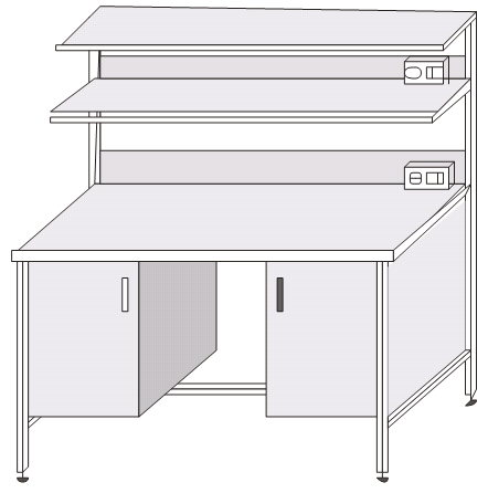 Стол лабораторный на металлокаркасе ЛСК-18ш