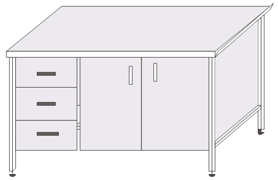 Тумба лабораторная на металлокаркасе СМК-02ш/1