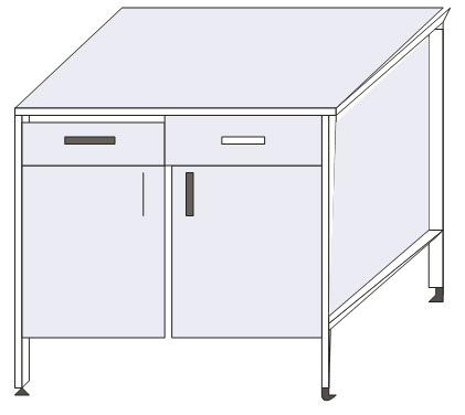Тумба лабораторная на металлокаркасе ТМК-02ш