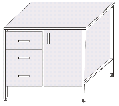 Тумба лабораторная на металлокаркасе ТМК-03г
