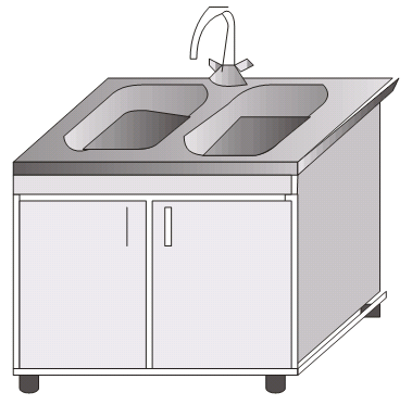 Тумба с накладной мойкой ТМЛ-01/1