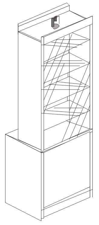 Витрина аптечная с подсветкой на тумбе ВТ-01