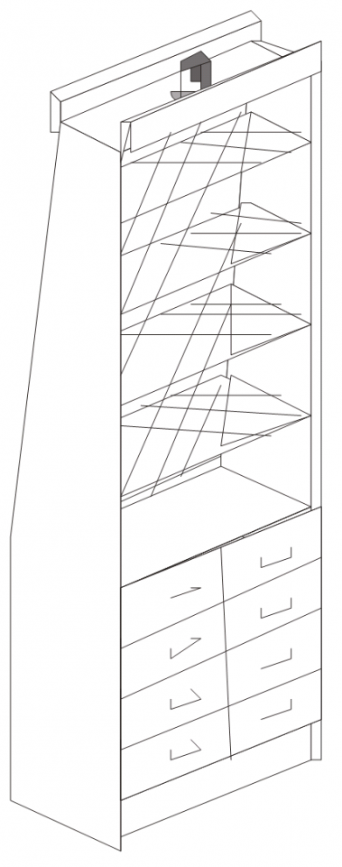 Витрина аптечная наклонная ВН-04