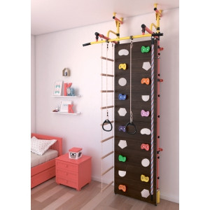 Скалодром к комплексу, 500*2000 мм, с отверстиями + 10 шт. зацепов, черный