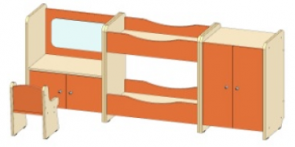 Игровая зона Спальня НАСТЕНЬКА 1610*350*720