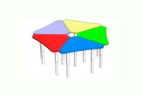 Стол РОМАШКА составной 5 частей на телескопических
опорах 1070*1070*400(580)