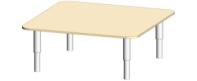 Стол детский на телескопических опорах четырехместный
