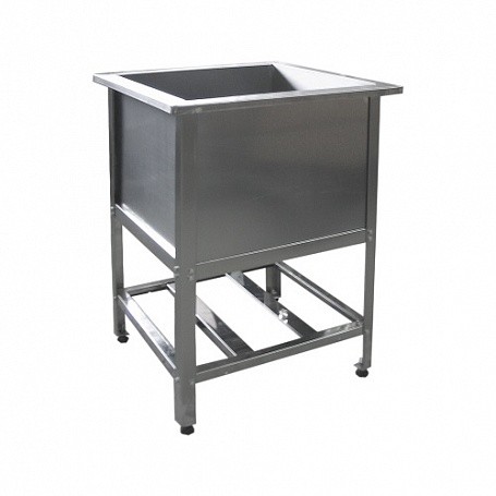 Ванна моечная с бортом, без стола 800*800*890 мм (1 секция, сварная, каркас: уголок из оцинкованной стали)