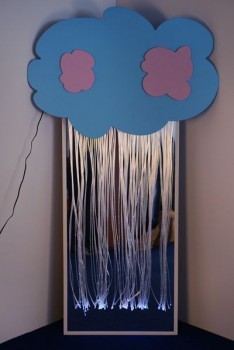 Зеркальное панно с фиброоптическими нитями “Разноцветный дождь”, 950*1670 мм