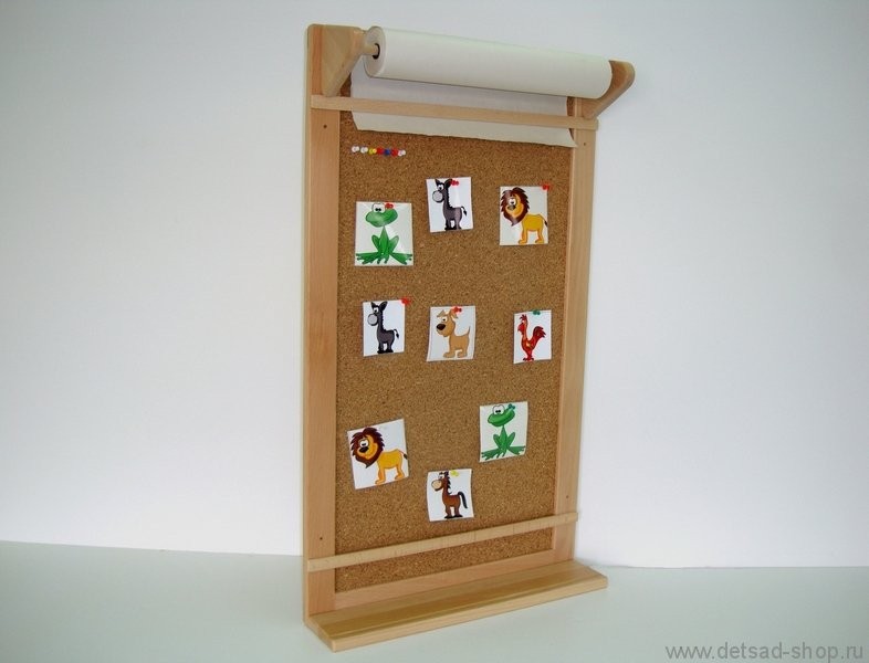 Мольберт настенный с пробковым покрытием, 950*550 мм