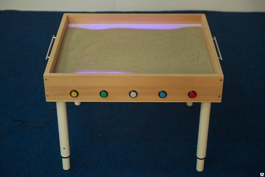 Световой стол из сосны для рисования песком с пультом управления (в комплект входит песок 12,5 кг), 630*700*630 мм