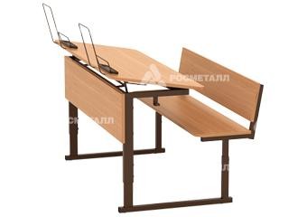 Парта ученическая 2-местная регулируемая по высоте и наклону столешницы 0-10 градусов, 2-4 ростовая группа