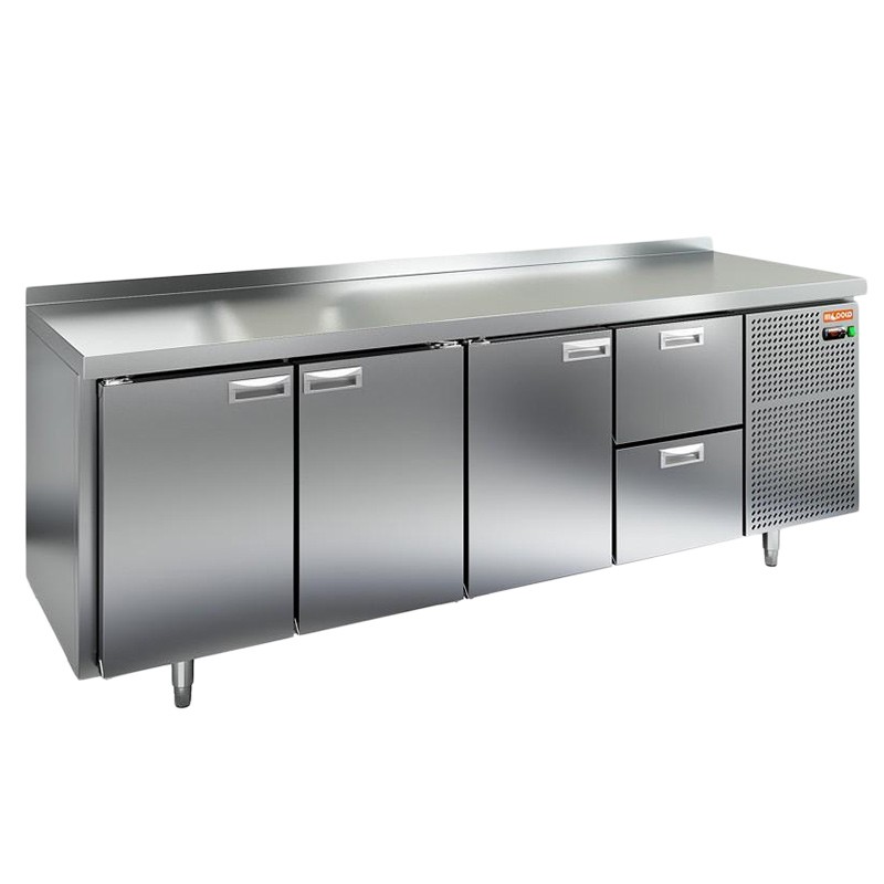 Стол охлаждаемый (среднетемпературный), 3 двери, 2 ящика, 2280х600х850мм