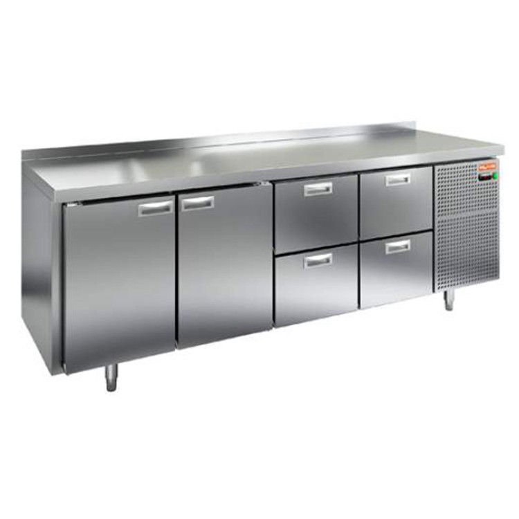 Стол охлаждаемый (среднетемпературный), 2 двери, 4 ящика, 2280х700х850мм