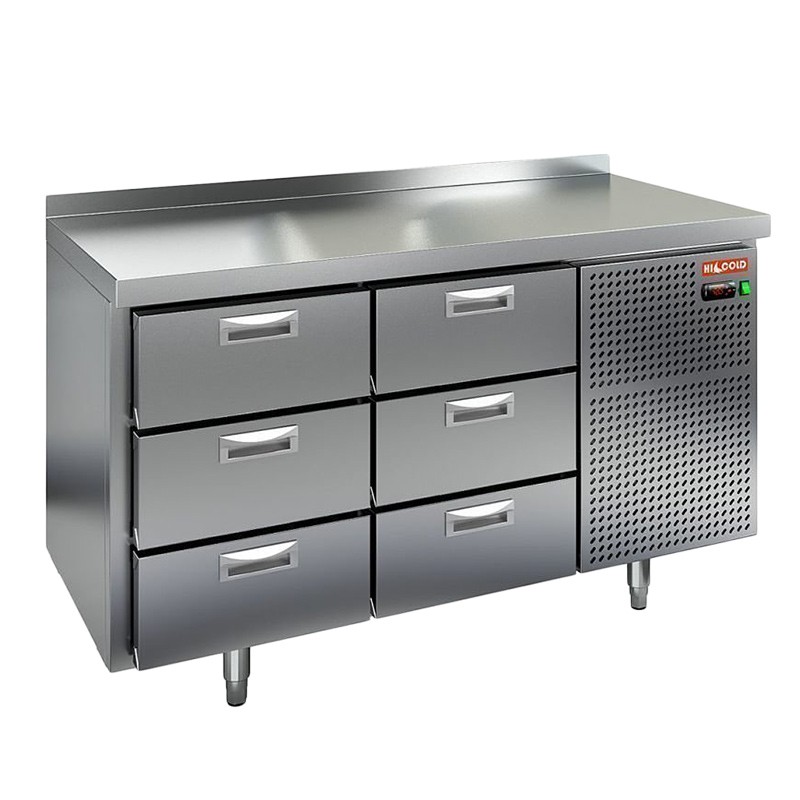 Стол охлаждаемый (среднетемпературный), 6 ящиков, 1390х600х850мм