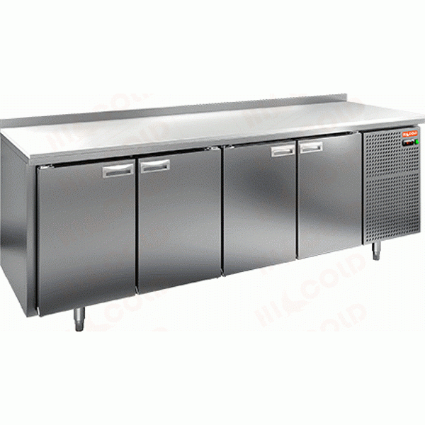 Стол охлаждаемый (среднетемпературный), 4 двери, 2280х600х850мм, полипропиленовая столешница