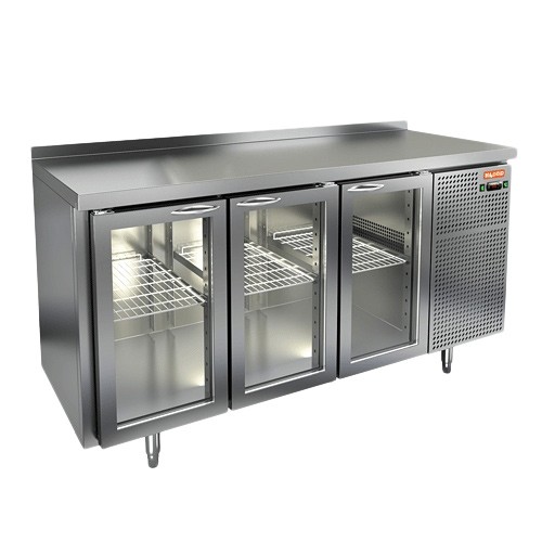 Стол охлаждаемый (среднетемпературный), 3 стеклянные двери, 1835х700х850мм