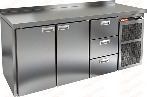 Стол охлаждаемый (среднетемпературный), 2 двери, 3 ящика, 1950х700х850мм