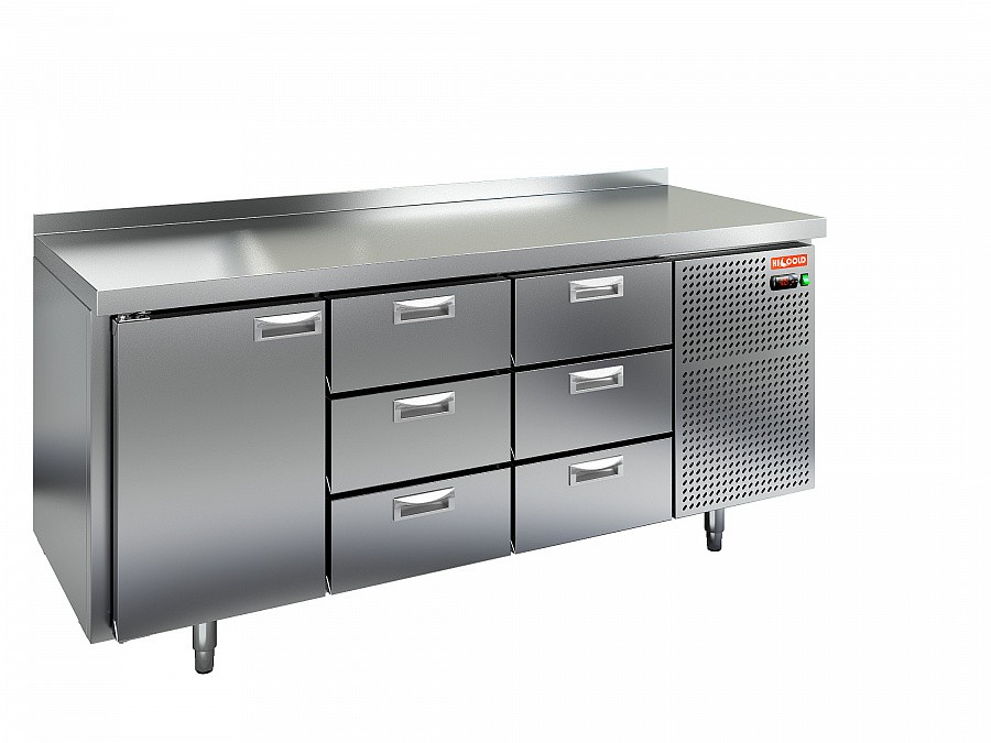 Стол охлаждаемый (среднетемпературный), 1 дверь, 6 ящиков, 1950х700х850мм