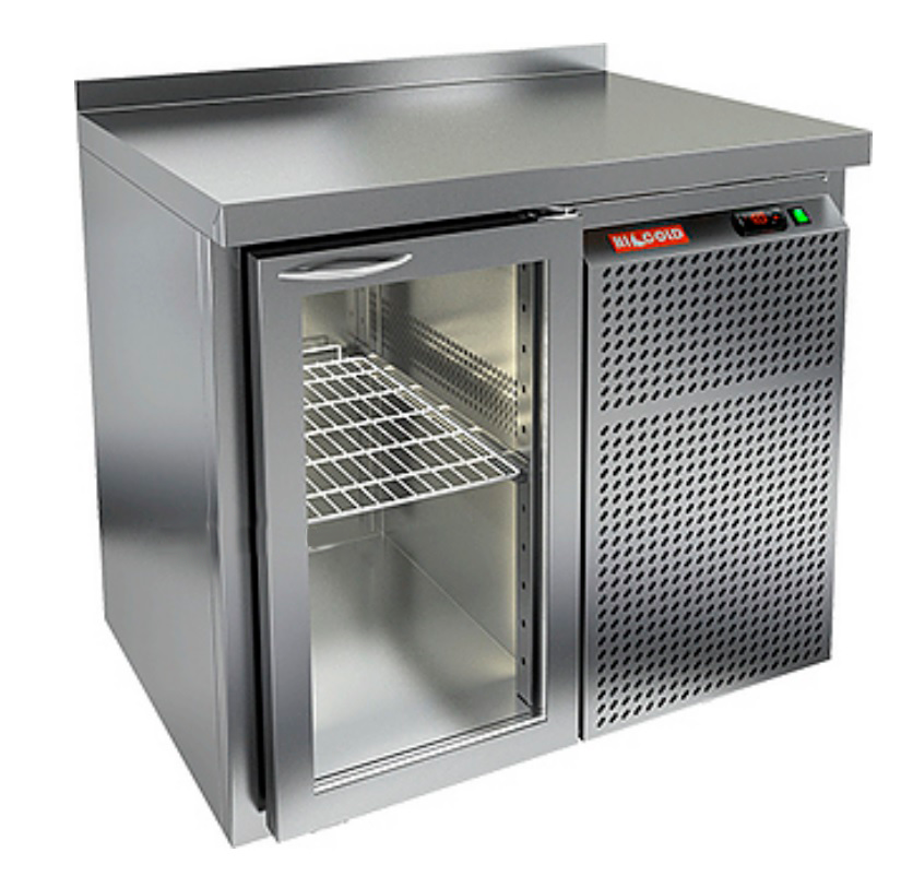 Стол охлаждаемый (среднетемпературный), 2 стеклянные двери, 900х700х850мм