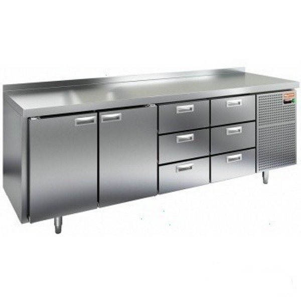 Стол охлаждаемый (среднетемпературный), 3 двери, 6 ящиков 2840х700х950мм