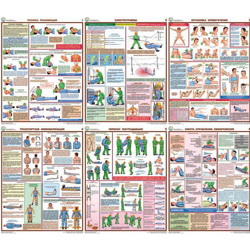 Оказание первой помощи пострадавшим- комплект из 6 листов