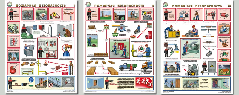 Пожарная безопасность - комплект из 3 листов