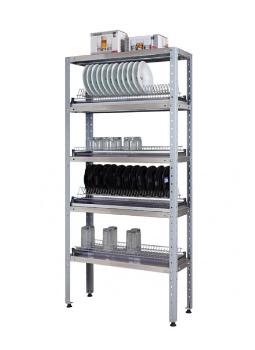 Стеллаж для сушки посуды  Ш925* Г300*В1600-2000. Каркас - нержавеющая сталь.