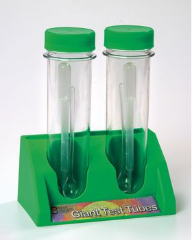 Комплект больших пробирок на подставке (2 шт., выс.17 см, 2 пипет., 2 лож.)