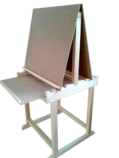 Мольберт напольный, двухсторонний, с ящиком
