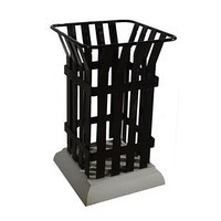 Урна металлическая, четырехгранная на бетонном основании