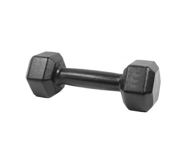 Гантели гексагональные литые черная эмаль - 6 кг.