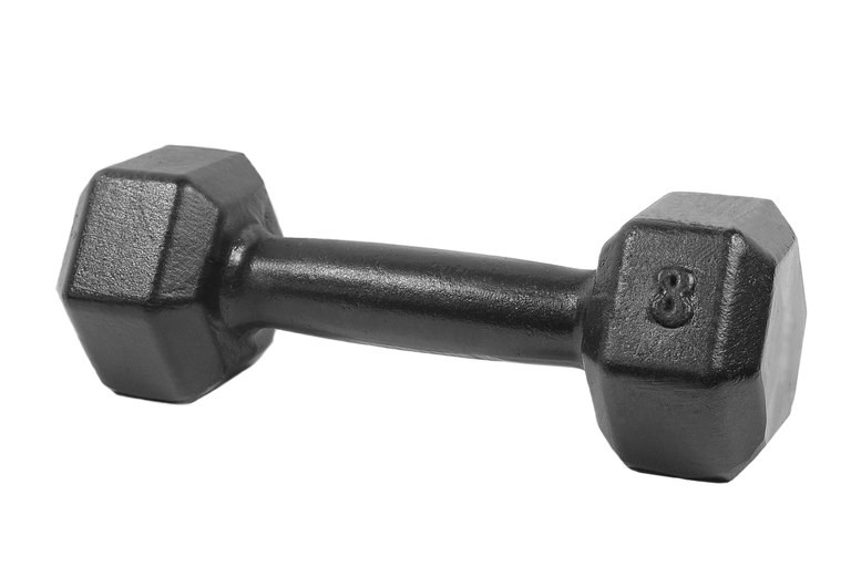 Гантели гексагональные литые черная эмаль - 8 кг.