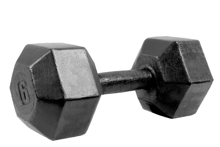 Гантели гексагональные литые черная эмаль - 16 кг.
