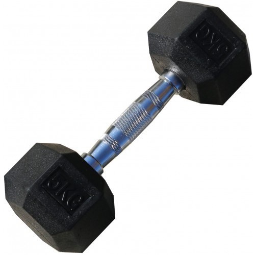 Гантель гексагональная обрезиненная, 5кг